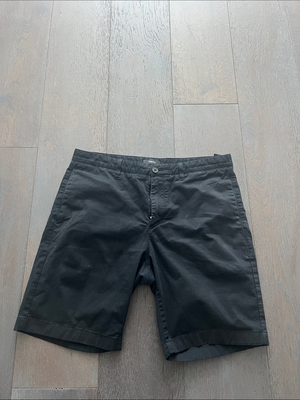 Theory Men's Black Flat-Front Shorts